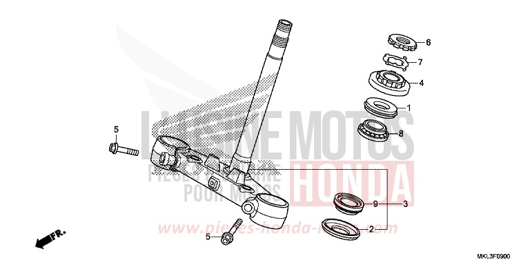 LENKSCHAFT von NC750X "Meca" MAT PEARL GLARE WHITE (NHB54) von 2019